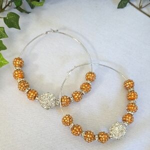 XL Statement Disco Ball Hoop Earrings